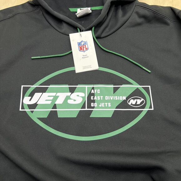 NEW DAMAGED XXL New York Jets Nike Color Block Fleece Pullover Hoodie Green - Picture 10 of 14